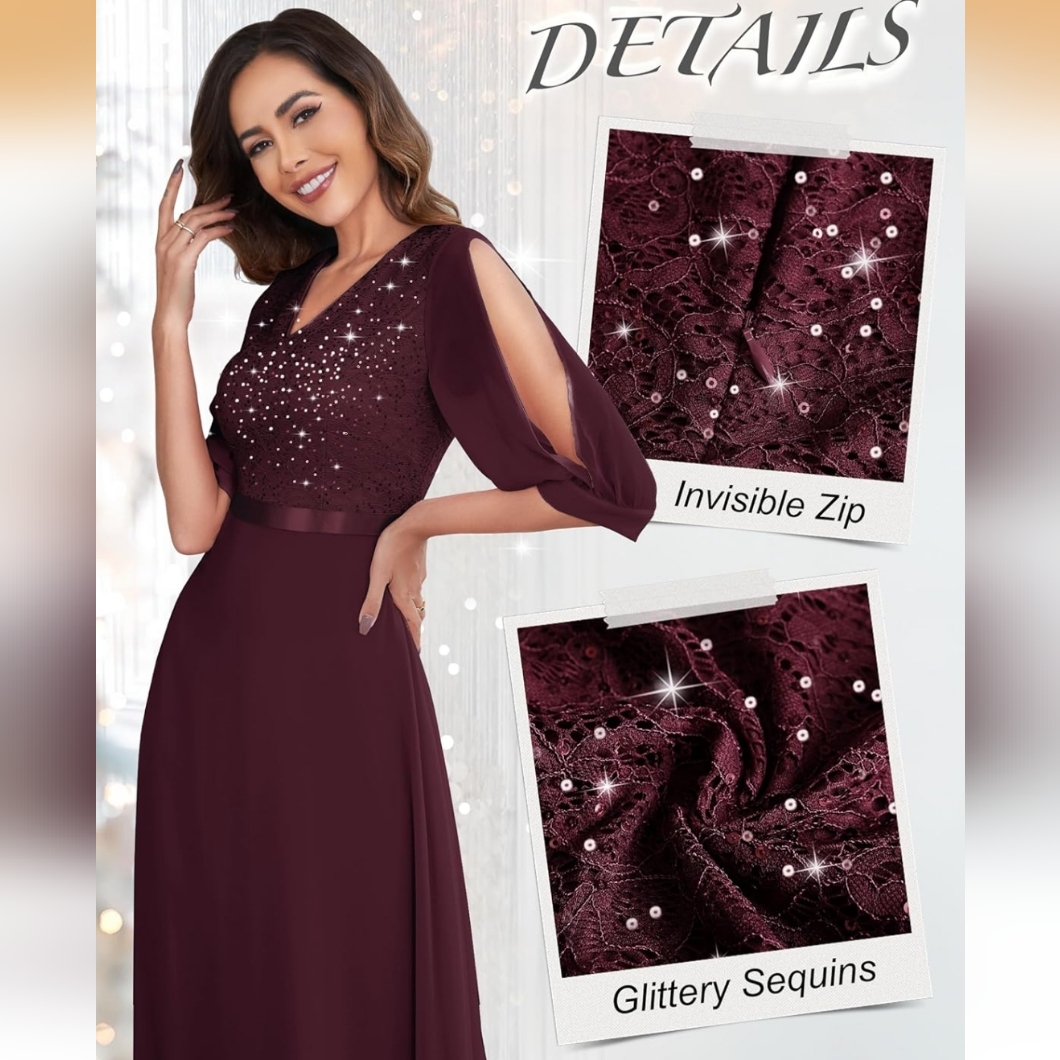 Elegant Burgundy Evening Gown — image 4 of 7